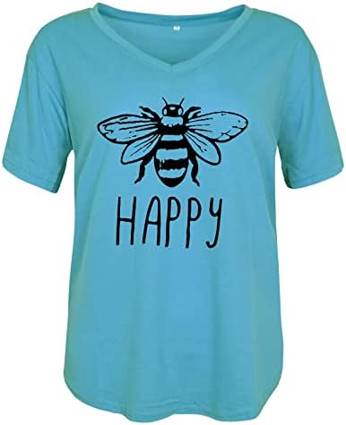 Sweetheart izreznih bluze za žene kratki rukav grafički labavi fit sretni kawaii životinjski vrhovi majica za djevojke HD