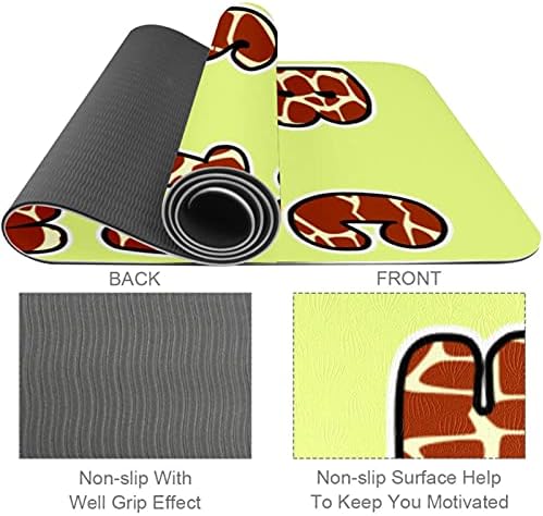 Siebzeh žirafa Print Premium Thick Yoga Mat Eco Friendly Rubber Health & amp; fitnes non Slip Mat za sve vrste vježbe joge i pilatesa