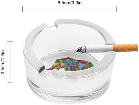 Šareno geometrijsko stakleno pepeljasto okrugle cigarete Držač za nosače pepela za kućni ured u zatvorenom