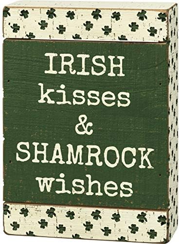 Primitivi Kathy Irish poljupci i Shamrock želi znakovnicu kutija, 5 inča x 7 inča x 1,75 inča, zelena