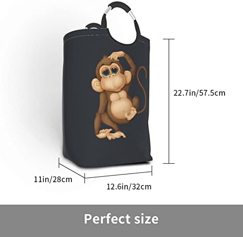 50L kvadratna torba za odlaganje prljave odjeće sklopiva / sa ručkom/slatki majmun pogodan za putovanja u kućni ormar u kupaonici