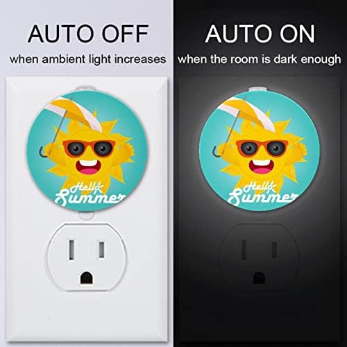 2 paket Plug-in Nightlight LED noćno svjetlo zdravo ljeto sa senzorom sumraka do zore za dječiju sobu, rasadnik, kuhinju, hodnik