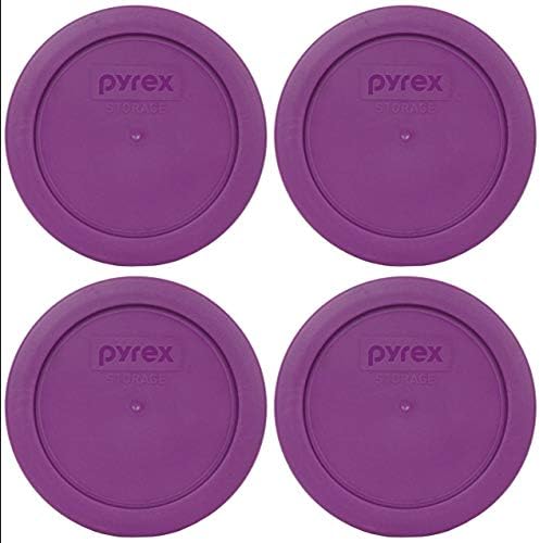 Pyrex 7200-kom 2-šolja čička ljubičasti plastični poklopac za čuvanje hrane, proizveden u SAD-4 pakovanju