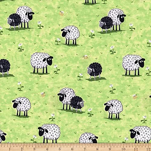 Susybee Lewe ovca ovca u Livadskoj zelenoj boji, tkanina pored dvorišta