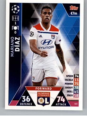 2018-19 TOPPS UEFA Liga prvaka Attax 323 Mariano Diaz Olympique Lyonnais Soccer Trading Card