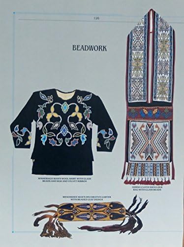 Mnominee Muški podvezica sa dizajnom lišća perla, Ojibwa torba na rame sa staklenim perlicama i winnebago