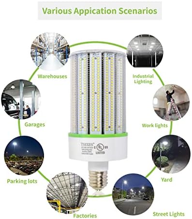 Tsexes ul navedene 150W LED žarulja za kukuruz, E39 Mogul baza LED sijalica 21000lumen, 5000k zamjena Metal