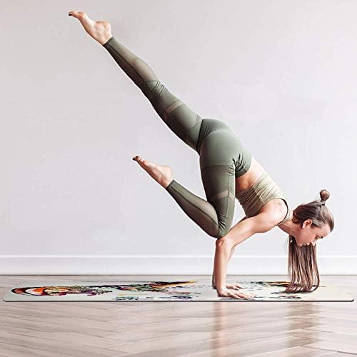 DJROW Yoga Mat modne cipele u šarenim tačkama sa mastilom ilustracija sa svetlim umom svetao izgled prirodna