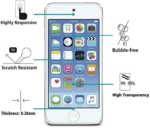 Novi iPod Touch, TANTEK [bez mjehurića][HD-Clear][protiv ogrebotina][protiv odsjaja][protiv otiska prsta] kaljeno staklo zaštitnik ekrana za iPod Touch 6G & 5G, - [3pack]
