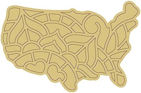 Sjedinjene Države dizajn po linijama nedovršeni izrez od drveta 4. jula Mandala vješalica za vrata MDF oblik