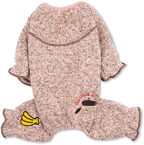 TouchDog 'kora-zz' modni dizajner meki pamučni pamuk puni tjelesni kućni ljubimac Thermals kombinezon pidžama, srednje, ružičaste