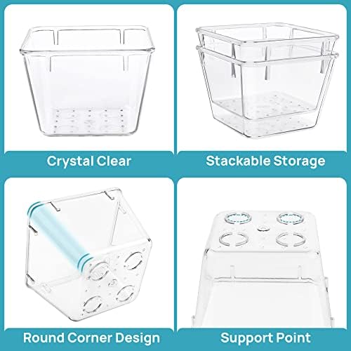 Vtopmart 15 kom prozirnih plastičnih fioka organizatori Set, svestrane ladice za kupatilo i umivaonike veličine