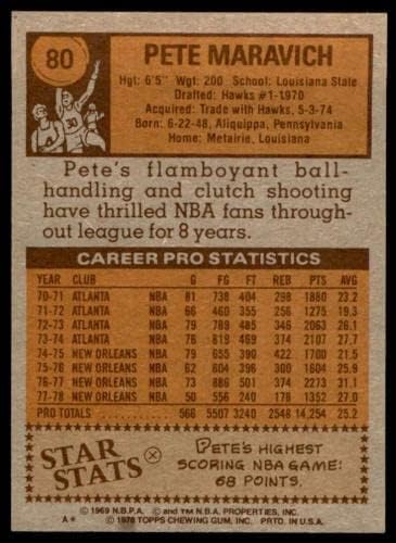 Pete Maravich Card 1978-79 Popis 80 - nepotpisane košarkaške kartice