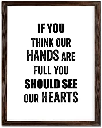 Motivacijski citati Frammed Wood Sign Plaque, ako mislite da su naše ruke pune drveni znak, rustikalna zidna
