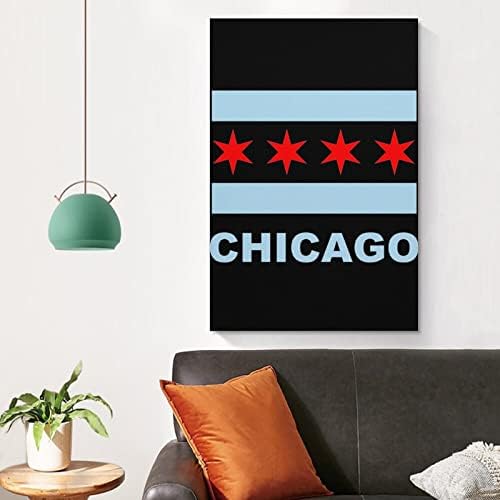Čikaška državna zastava štampana slika zidna Umjetnost moderna umjetnička djela vertikalna viseća slika