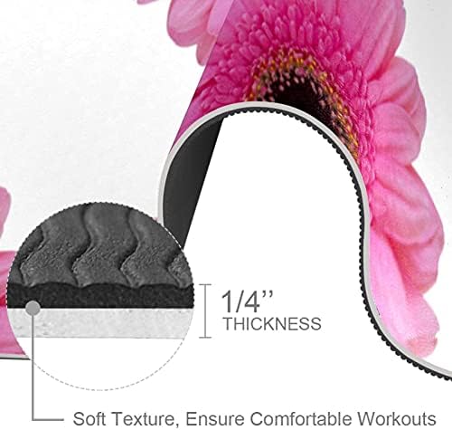 Siebzeh Pink Real Daisy Flower Premium Thick Yoga Mat Eco Friendly Rubber Health & amp; fitnes non Slip