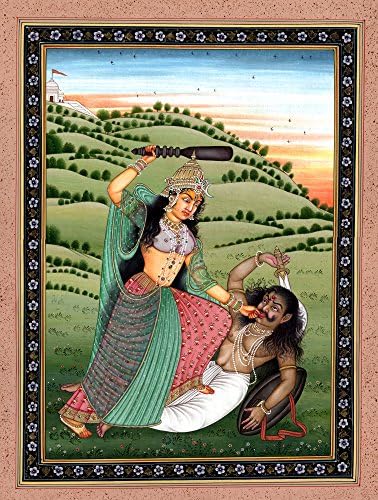 Boginja Bagalamukhi-slika u boji vode na papiru-umjetnik: Kailash Raj