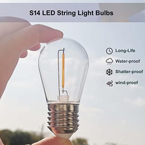 25 pakovanja vanjskih žarulja, vodootporne S14 zamjenske LED Sijalice otporne na lomljenje,1 vat ekvivalentno