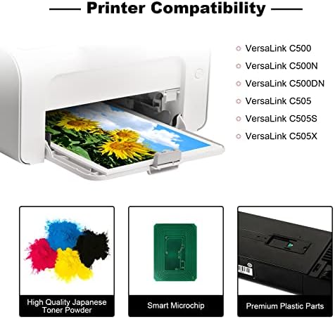 W-Print kompatibilan Toner zamjena za Xerox C500 C505 VersaLink C500DN C500N C505X C505S -4 pakovanje