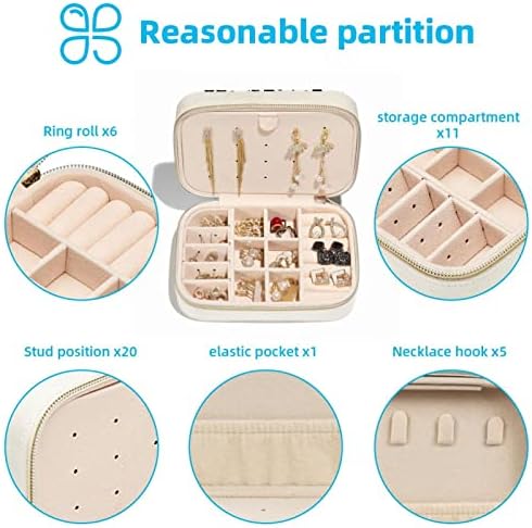 JAVENPROEQT kutija za odlaganje nakita od životinjskog medvjeda sa printom od somota sa metalnim patentnim