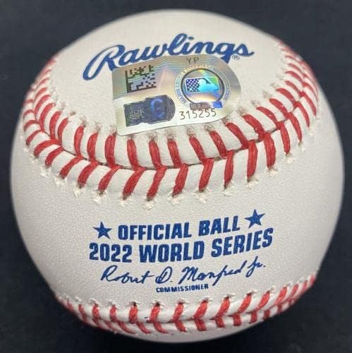Jeremy Peña 22 WS MVP 22 Alcs MVP potpisao je logo Svjetski serija Baseball MLB Holo - autogramirani bejzbol