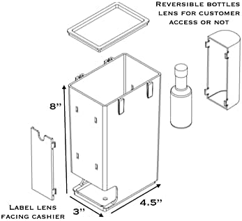 Strelac prikazuje komercijalnu trgovinu roba za 50ml mini alkoholna lupa boca sa sigurnošću proizvoda na prodajnom broju i polica, bijela, 3 x 4 x 8 inča