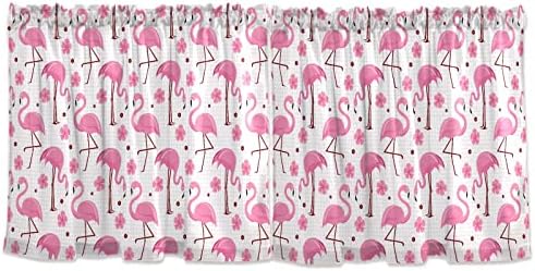 Domiking Flamingos Kuhinjski zavjese i Valancije Pokretač šipki Mala zavjesa za prozor za spavaću sobu Dječje