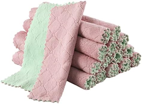 15 pakovanje kuhinjskih ručnika za ručnike - 9.6 X9.6 Super Apsorbent Coral Velvet Dirtne rublje Nestavljene