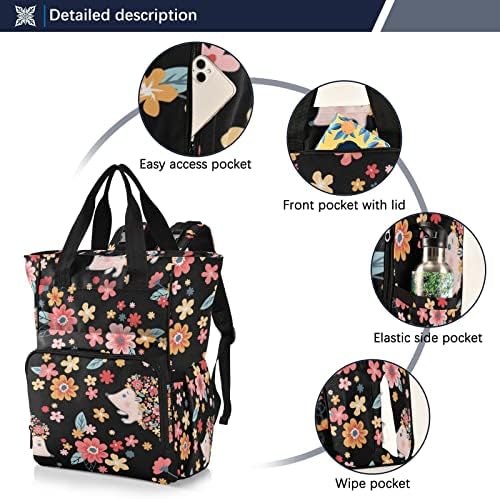 Runbear cvjetni slatki ježevi ruksak ruksak za bebe dječački bag ruksak za ruksak za ruksak pelena ruksak