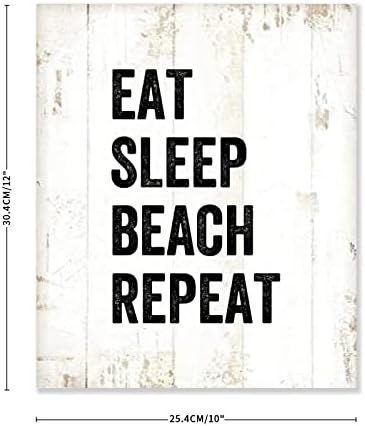 Yinrune Drveni znakovi jesti plažu za spavanje Ponovna seoska kuća Rustikalni znak Motivacijski poklon za