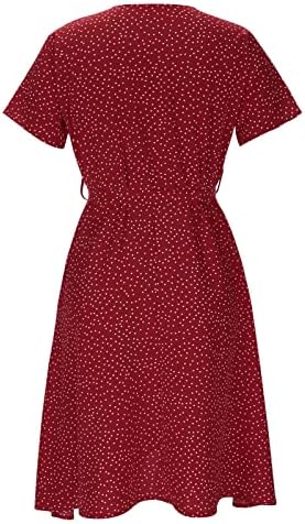 Shakumy haljine za žene 2023 cvjetna haljina omotač V izrez kratki rukav Bohemian Maxi haljine haljine ruffle