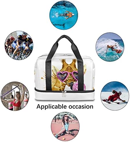 Sportska gym torba cool životinjska žirafa Travel Duffel torba lagana preko noćna torba sa mokrim džepom