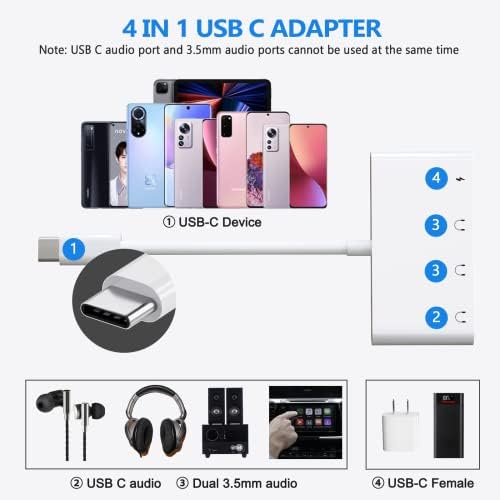 USB C do 3,5 mm adapter za slušalice, iPad Pro slušalice JACK razdjelnik i punjač, ​​tip-c do dvostrukih