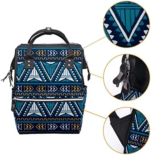 Guerotkr putni ruksak, ruksak za torbu za pelenu, ruksak pelena, boho vintage plavi uzorak