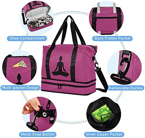Purple Yoga Torba za žene Muškarci Travel Duffel Torba sa vrećice za odjeljak za cipele za žene Djevojke