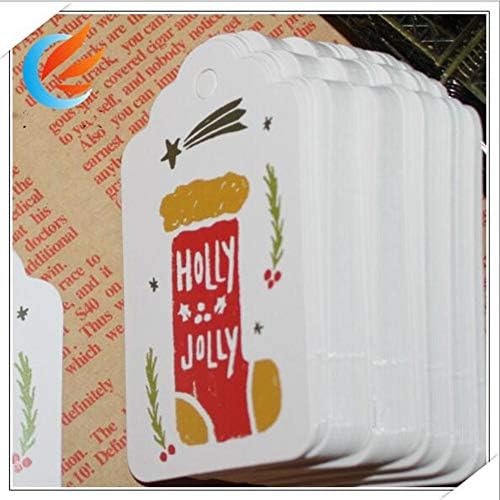 50pcs božićni festival Božićne čizme Holly Jolly Kraft papir Oznake DIY kartice Oznake papira za željeznica