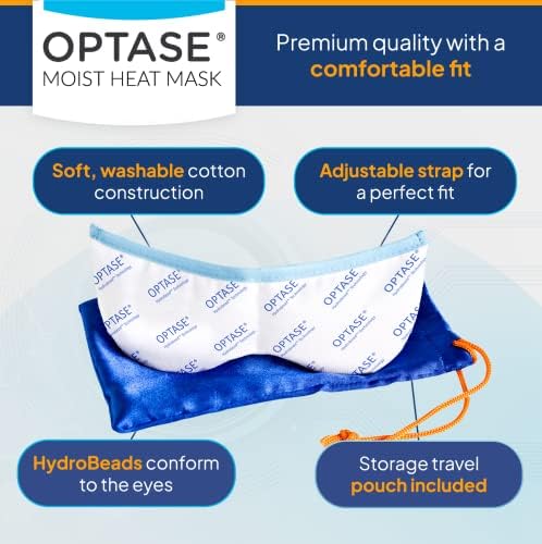 OPTASE Moist Heat maska za oči za suhe oči - suha maska za oči s HydroBead tehnologijom - Periv, mikrovalna