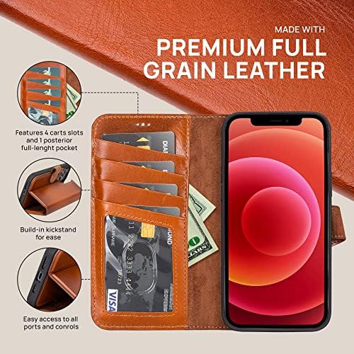 Oxa kožna torbica za novčanik, iPhone 11 Pro Max kožna preklopna navlaka sa držačem za kartice, RFID futrola