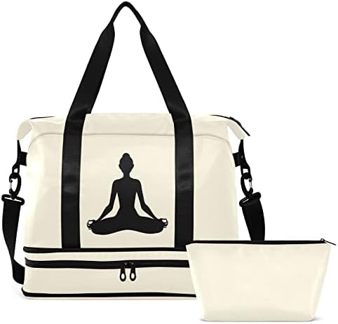 Beige Yoga Torba za žene Muškarci Travel Duffel Torba sa vrećicama za odjeljak za cipele za žene Djevojke