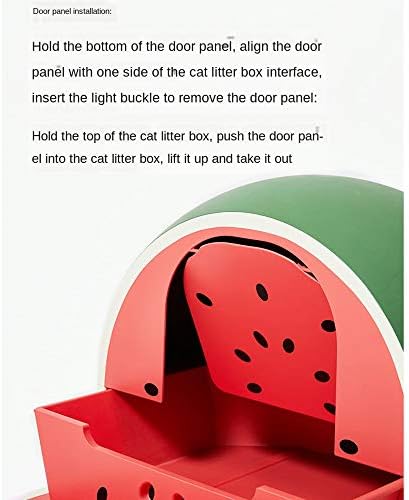 ZZK ladica tip lubenica grejpfrut kutija za mačke s Grejpom potpuno zatvorena mačka WC WC-otporna na prskanje mačka Potty materijal za zaštitu okoliša