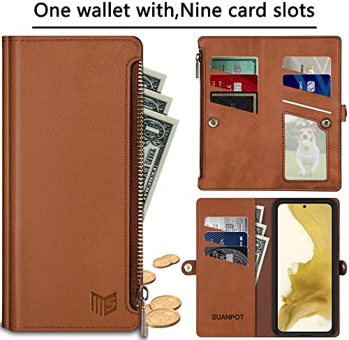 SUANPOT za iPhone 14 Pro Max futrola za novčanik 【RFID blokada】【9 Slot za karticu】【džep】, držač kreditne