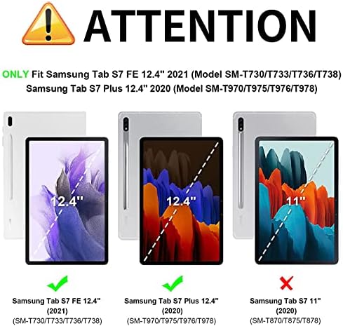 Tanka futrola za Galaxy Tab S8 Plus / S8 + / Galaxy Tab S7 Plus 2020 / Galaxy Tab S7 FE 2021, 12.4 Preklopi