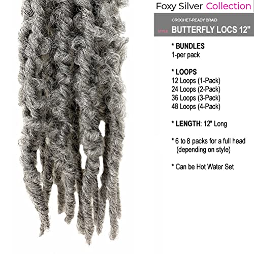 Foxy srebro-Sintetička kukičana pletena kosa u platu