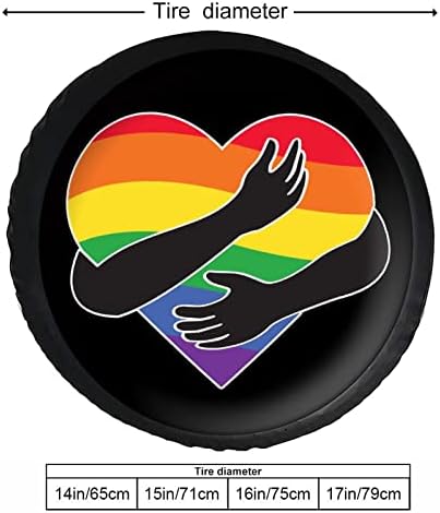 Gay Love Rainbow LGBT Heart PU kožni poklopac kotača za zaštitu od gume 14/15/16/17 inč odgovara za većinu