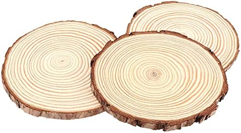 TAICHEUT 100kom kriške prirodnog drveta od 3,5-4 inča, nedovršene kriške drveta drvene kriške kore krugovi