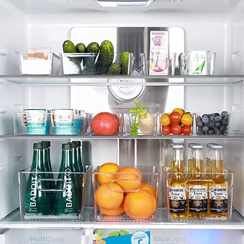 Fooyoo kante za organizatore frižidera -16 kom čista kanta za skladištenje frižidera sa ručkama, organizacija
