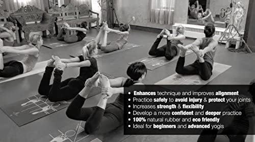 Atmananda prostirka za jogu, vrhunski gornji dio od prirodne gume, obrazovne linije za poravnanje, dobar