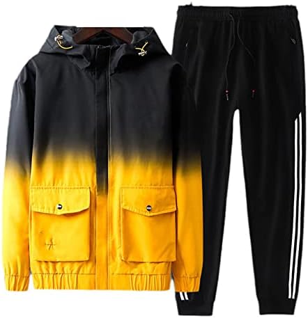 Kaput mužjak ulični patentni zatvarač trenerke za muškarce set hip hop 2 komada ispisane jakne hlače