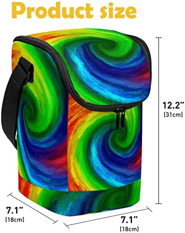Tbouobt izolovana torba za ručak ženska kutija za ručak za žene i muškarce, apstraktna Vrtložna Rainbow