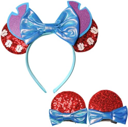 1 Pc Stitch mouse Ears Headband & amp; 2 kom Hair Bow Clips | Lilo Stich Headbands & amp; Hair Bow accessories